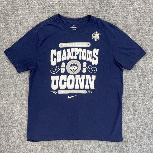 UConn Huskies T-Shirt Men's Large Nike Blue National‎ Champions Final Four Shirt - Picture 1 of 8